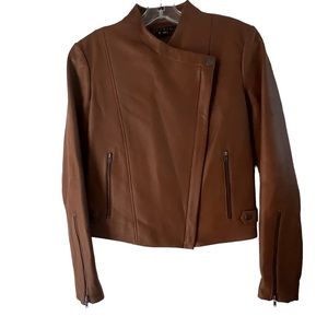 THEORY leather motorcycle jacket new with tags petite P